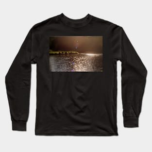 view across Trojan pond, near Goble, Oregon with flare 3 Long Sleeve T-Shirt